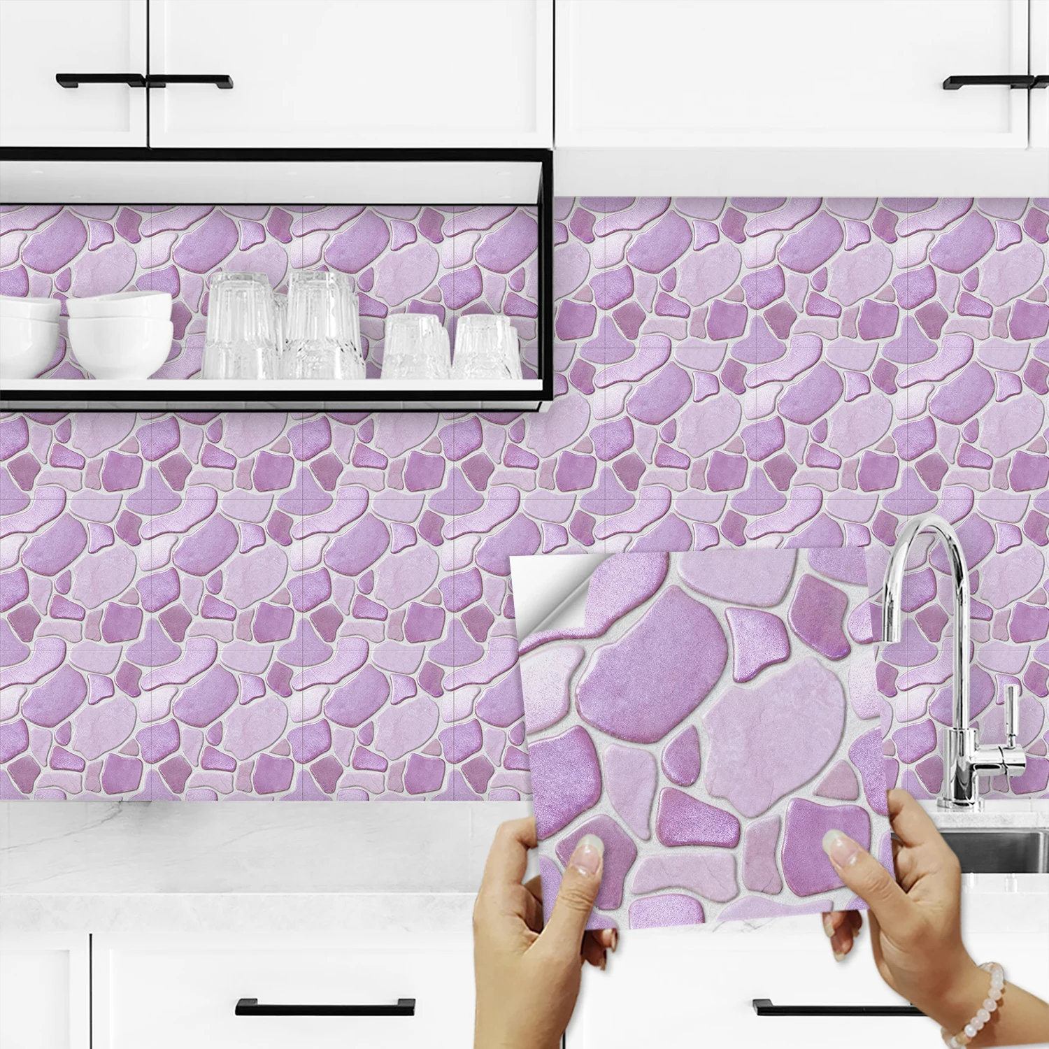 Colorful Marble Textur Frosted Tiles Floor Sticker Kitchen Bathroom Home Renovation Wallpaper Waterproof Non-slip Art Wall Decal