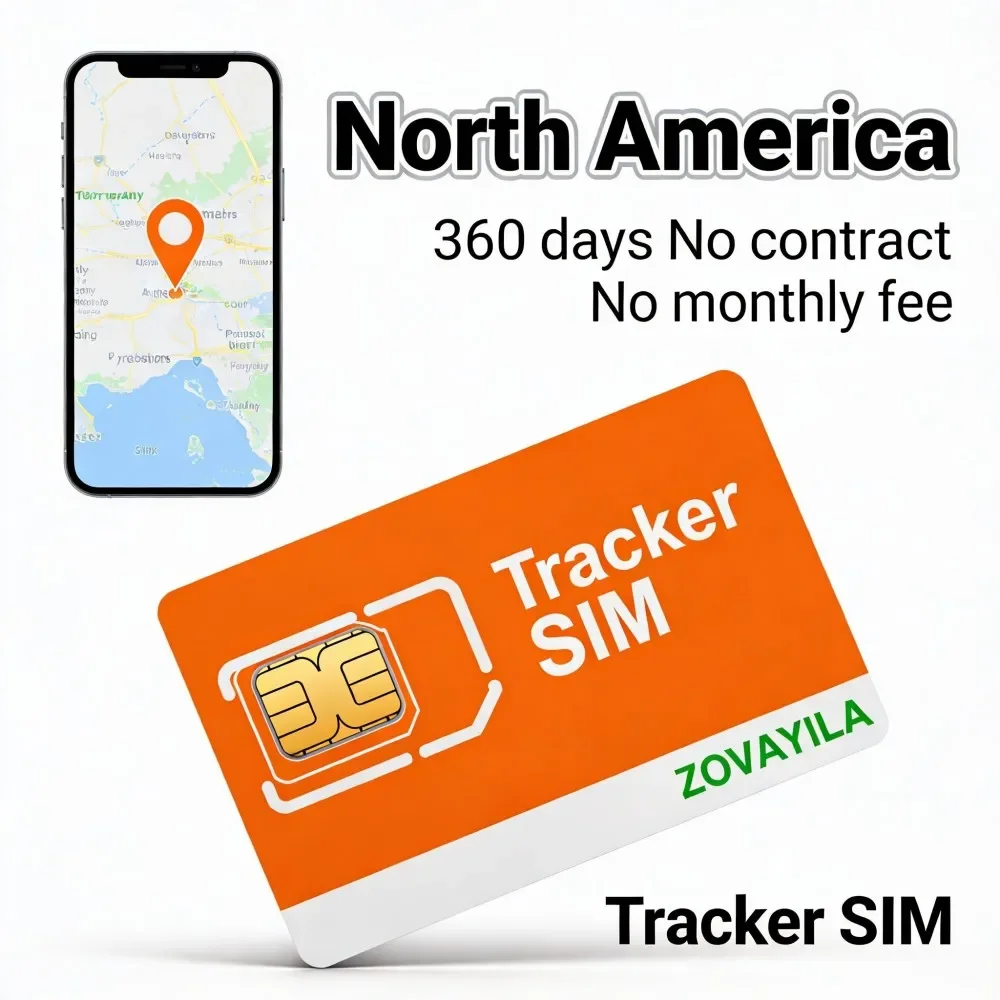 SIM Card for GPS Tracker North America No Contract 360MB/360 Days IoT Data 2G/3G/4G Compatible with S20 C09 TK403
