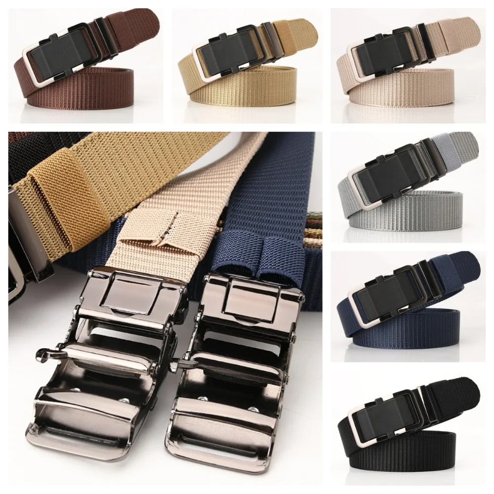 

Jeans Decor Quick Buckle Hole-free Belt Lengthened Thickened Nylon Belt Canvas Alloy Buckle Men Waistband