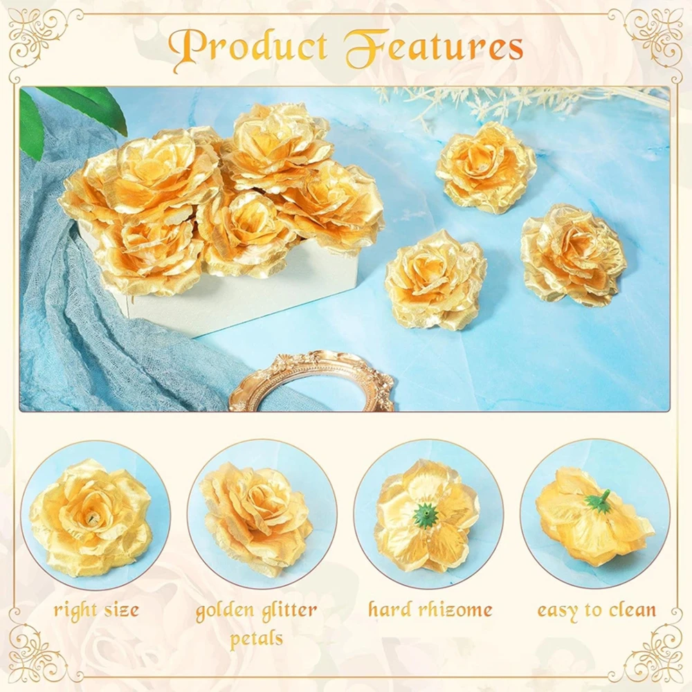 30/60 stücke Künstliche Blumen Kopf Rosen Hochzeit Hause Zimmer Festival Decor Braut Outdoor Garten Hof ArchHeadwear Geschenk Candy Boxen