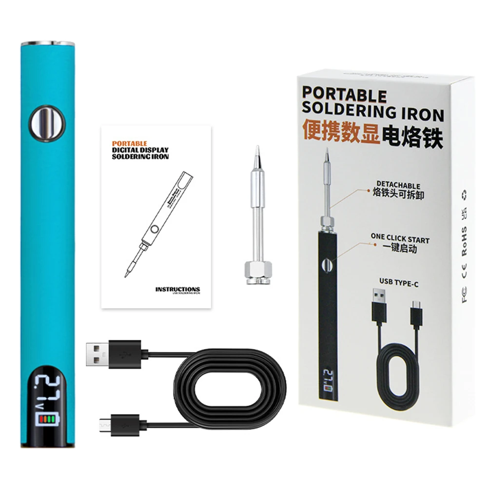 

Portable Electric Soldering Iron Welding Kit Adjustable Voltage Smart Power Tool Mini Battery Welding Tool Solder Repair Tools