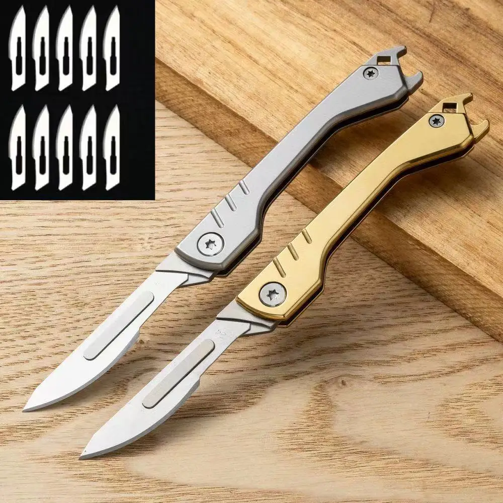 Multifunctional Outdoor Folding Knife Edge Stainless Steel Utility Knife Scalpel Bottle Opener Camping Portable Open Express