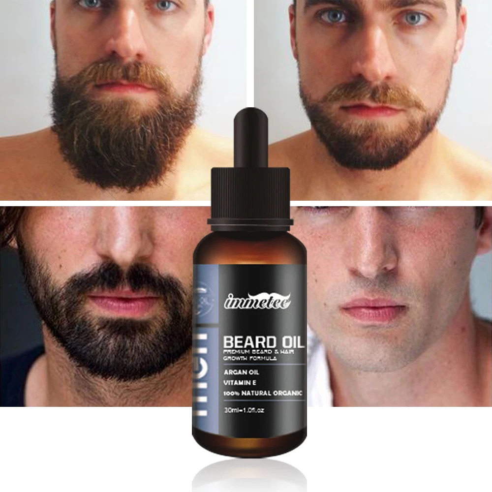 Beard Growth Essential Oil Natural EffectiveThicken More Full Hair Beard Oil For Men Beard Care Hair Growth Nourishing Liquid