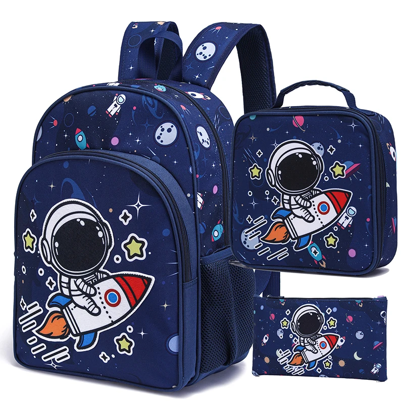Children School Bags Set Kids Boys Backpack Primary Football Pattern Schoolbag Waterproof Book Bags With lunch bag pencil case