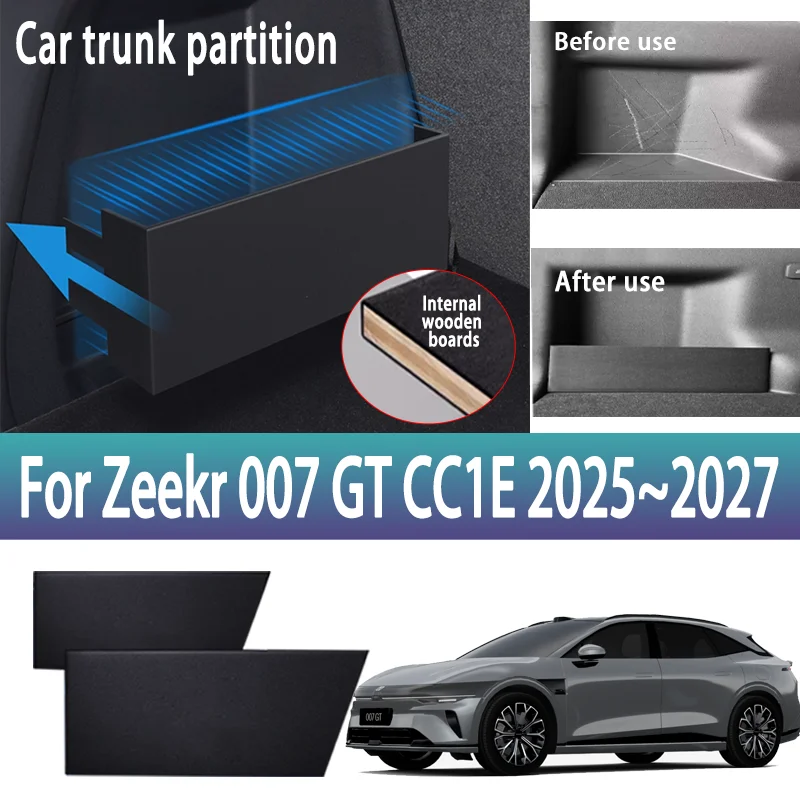 

For Zeekr 007 GT CC1E 2025~2027 2026 Car Thickening Trunk Storage Partition Multifunction Storage Box Auto Interior Accessories