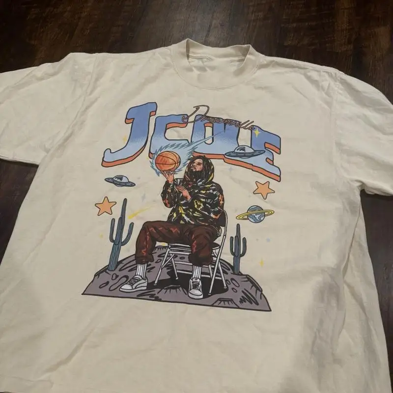 

J Cole Tour Hip Hop Rap White Heavy Cotton Adult T Shirt