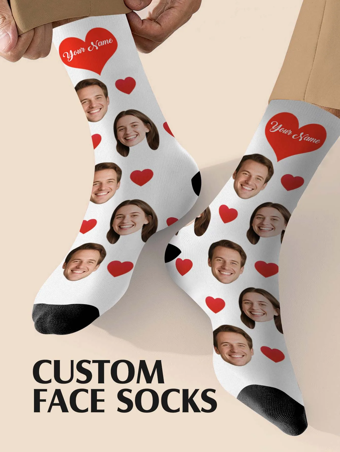 جوارب وجه مخصصة، جوارب صور مخصصة، جوارب مضحكة قابلة للتخصيص مع صورتك، مقاسين متوفر، هدية فريدة للزوجين