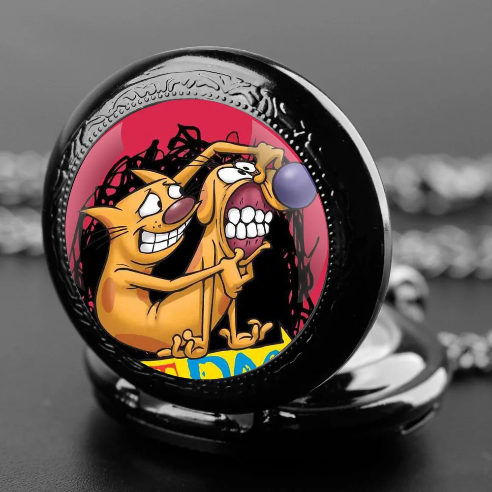 Funny Glass Dome Quartz Pocket Watch With Durable Chain Arabic Numeral Dial Extraordinary Gifts for Kids