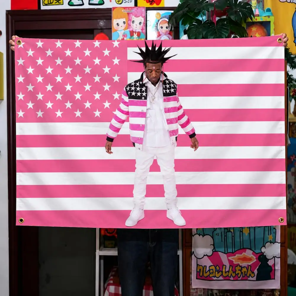 Singer Lil Uzi Vert Baby Pluto LUV Rap Flags Wall Hanging Background Flag Wall Decor Banners for Outdoor Bedroom Dorm Room Decor