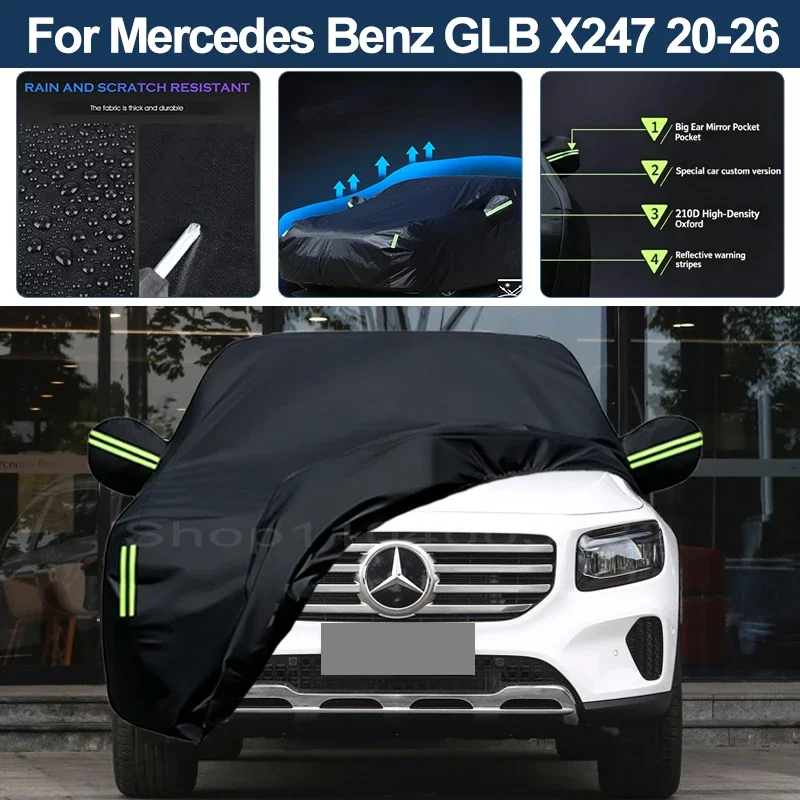 Auto Exterior Sun-Snow Protective Car Cover For Mercedes Benz GLB X247 2020-2026 Waterproof Dustproof Anti-UV Outdoor Cover