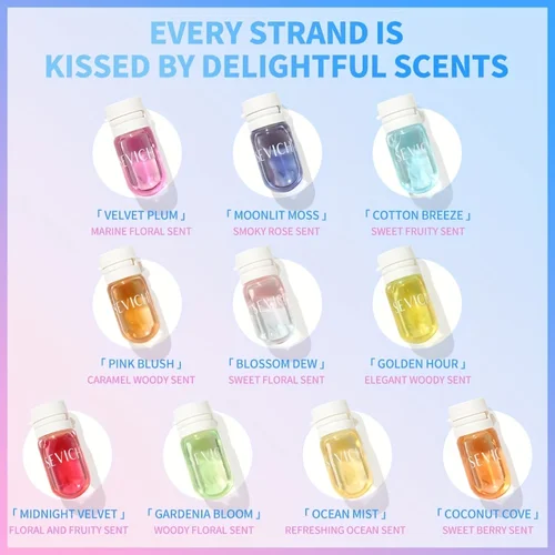 Imagen 2 del producto SEVICH Perfume para el cabello y aceite para el cabello 2 en 1 aceite para el cabello brillante no graso para protección contra el calor rizado Perfume para el cabello de verano de larga duración