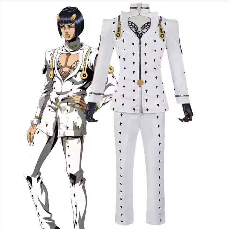 Ensemble de cosplay exclusif Anime Carnival, uniforme blanc fin, tenue de personnage pour jeu de rôle, costume de performance scénique pour mascarade