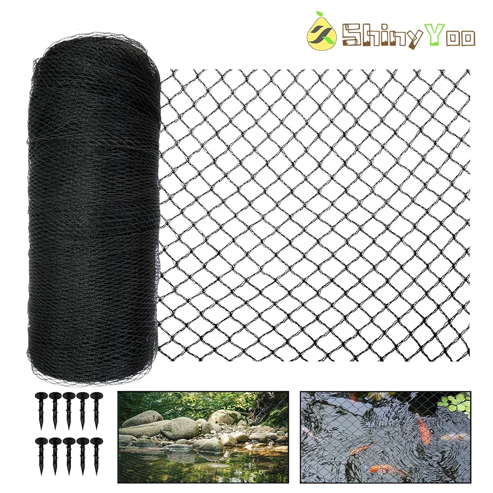 Pond Netting Kit for Leaves, Koi Pond Cover, Pool Protective Cover Netting with Stakes, Protecting from Birds, Cats, Predators