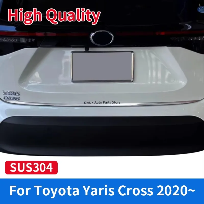

1 шт., внешние аксессуары для стайлинга автомобиля из нержавеющей стали, хромированная задняя крышка багажника, накладка на заднюю дверь для Toyota Yaris Cross 2020-2024