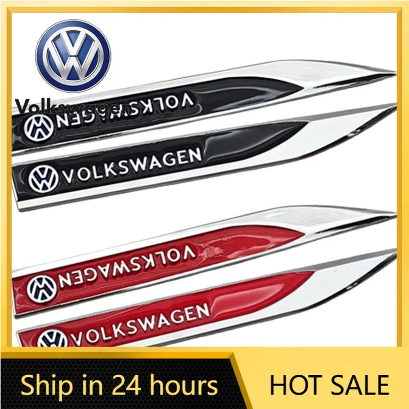 

Новинка 2026 года: 2 шт. металлических эмблем Volkswagen (логотип) для боковых крыльев автомобиля, наклейки для VW GTI Polo Golf MK8 Touareg Passat