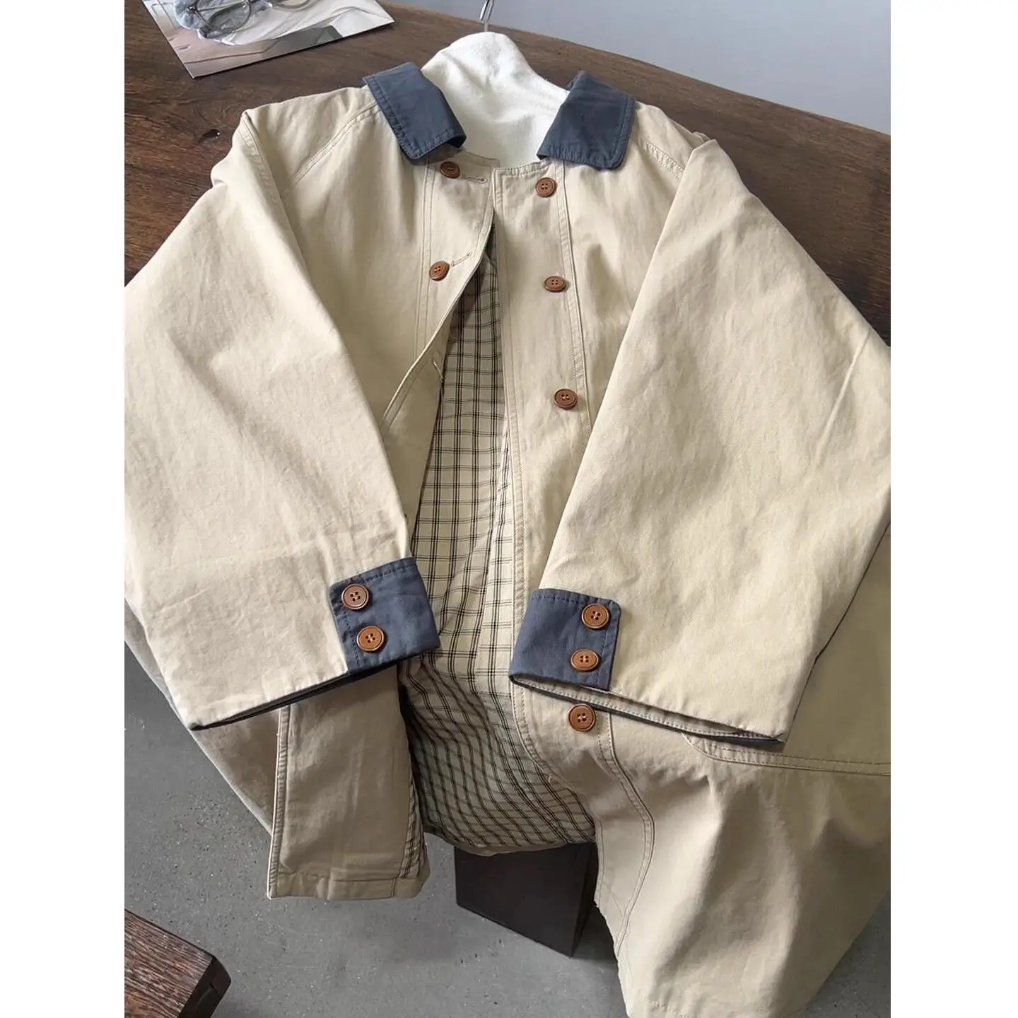 Khaki The New Trench Coat For Autumn 2026 Women's Small Mid-Length Models Are Popular For Korean Thin Models Lining Jacket