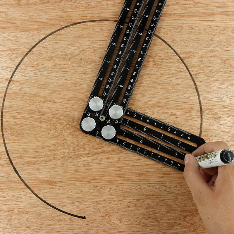 Professional DIY Multi Angle Measuring Ruler Aluminum Folding Tool for Wood Tile Flooring​