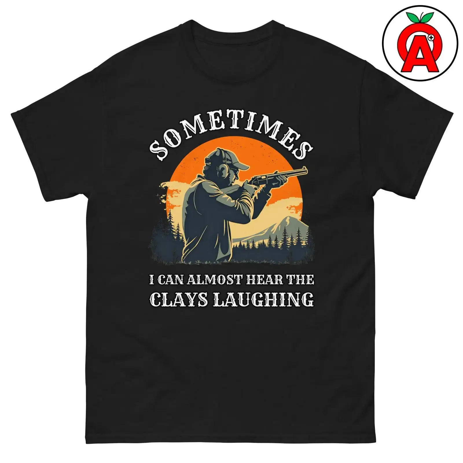 Funny Hear Clays Laughing Skeet Trap Shooting T Shirt Retro Clay Pigeon Casual  vintage Washed Top For Everyday Wear graphic