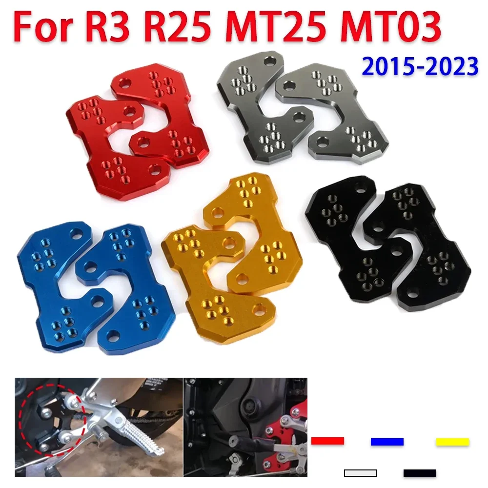 

For YAMAHA YZF R3 R25 MT25 MT-25 MT03 MT-03 Accessories Adjustable Foot Pegs Base Support Rear Footrest Footpegs Mount Bracket