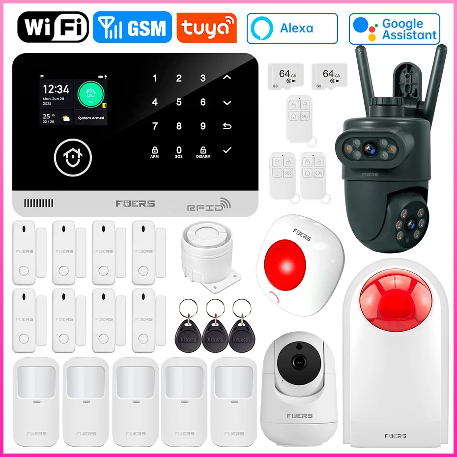 Sistem Alarm Tuya Smart WIFI GSM untuk Keamanan Rumah, Anti Maling dengan Kontrol Sensor Gerak Pintu