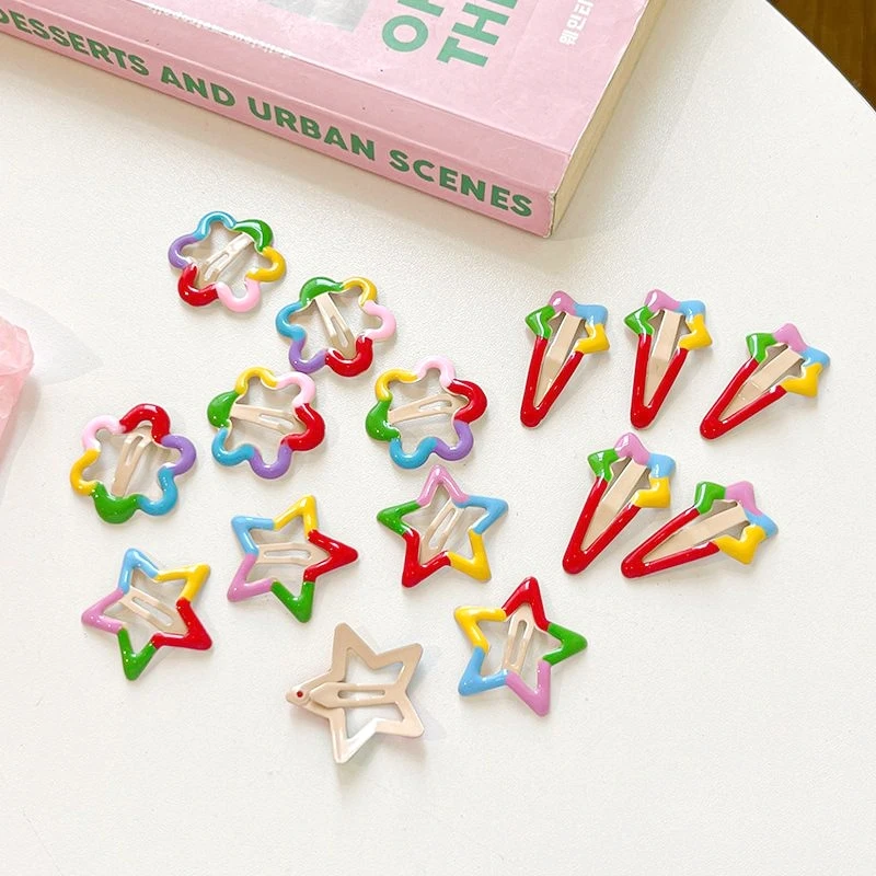 10 قطعة/الوحدة جديد قوس قزح اللون ستار المفاجئة كليب لفتاة زهرة شكل المشابك دبوس الشعر النساء مشبك شعر اكسسوارات Kawaii BB كليب #2