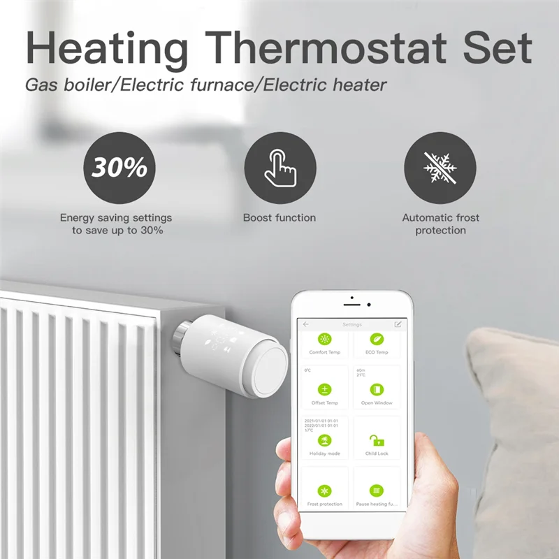 Leading-Zigbee Graffiti Heating Temperature Valve App Voice Remote Control Temperature Control Energy Saving Smart Switch