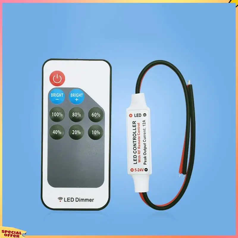 ABFI Mini LED لون واحد باهتة تيار مستمر 5 فولت 12 فولت 24 فولت 5050 2835 قطاع أضواء الجهد المستمر PWM إشارة تحكم RF 9-مفتاح التحكم عن بعد