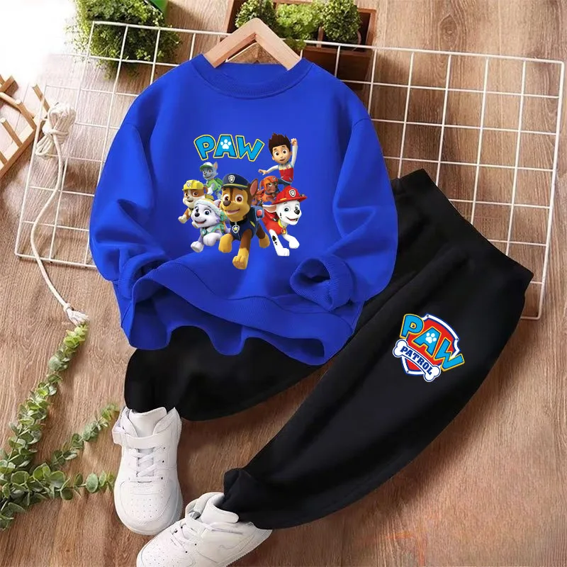 PAW Patrol Spring Autumn Baby Boys Hoodies Sets Children's Bbreathable Sport Pullover and Pant Two Piece Suit Kids Sweatsuit