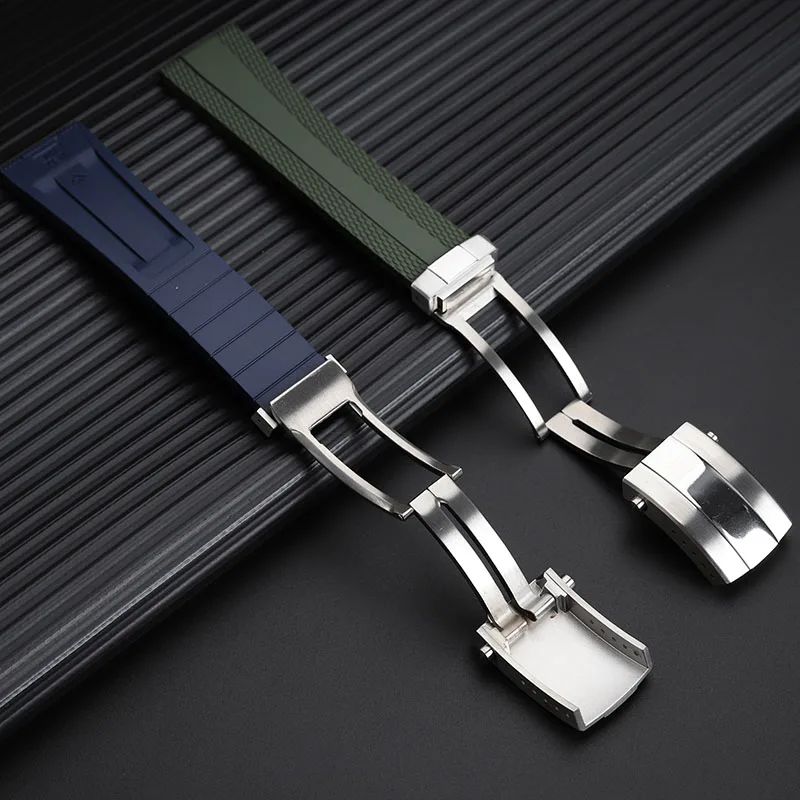High Quality Rubber Watch Strap For Breitling NAVITIMER AVENGER 22mm Soft Black Green Blue Silica Gel Watchband