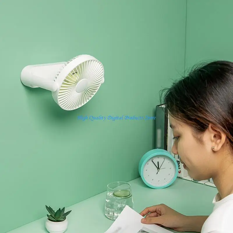 U2JE 7'' 4000Mah Mini Desk Fan 4 Speed Desktop Fan Powerful Strong Work Quiet