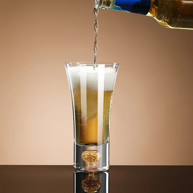 Creative high-value crystal glass turquoise beer cup large-capacity household high-grade wheat craft brewed draft beer set