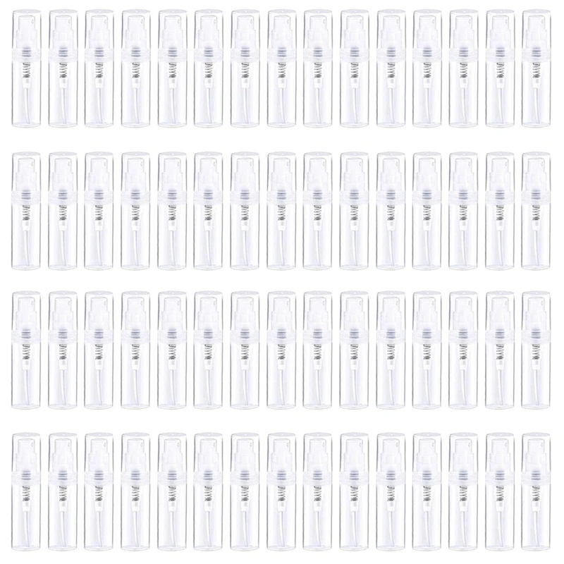 60Pcs Mini Spray Bottle 2Ml,Refillable Plactic Spray Bottle,Perfume Mouthwash Atomizer For Cleaning Refillable Container Durable