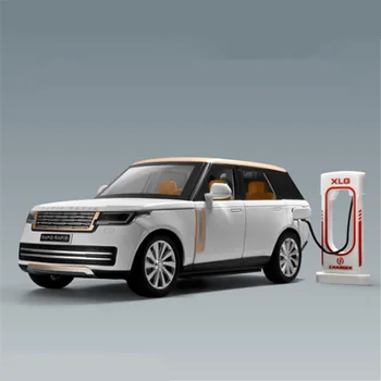 1/24 Range Rover SUVรถรุ่นDiecastsโลหะรถออฟโรดรุ่นรถเสียงแสงจําลองคอลเลกชันของเล่นเด็กของขวัญ