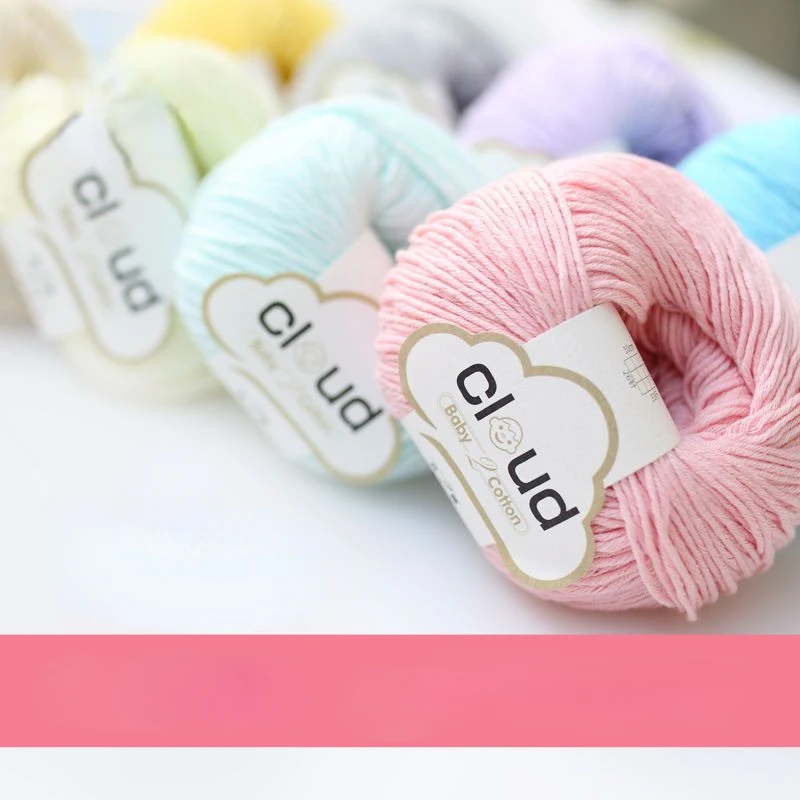 Cloud Baby Yarn Baby Pure Cotton Yarn Hand Woven Sweater Knitting Thread DIY Baby Soft and Not Tied Cotton Crochet Thread