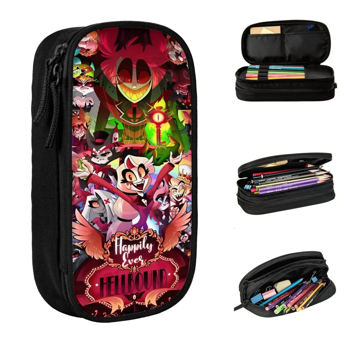 

Helluva Boss Anime Cartoon Pencil Cases Comedy Pencilcases Pen for Student Big Capacity Pencil Bags School Zipper Stationery