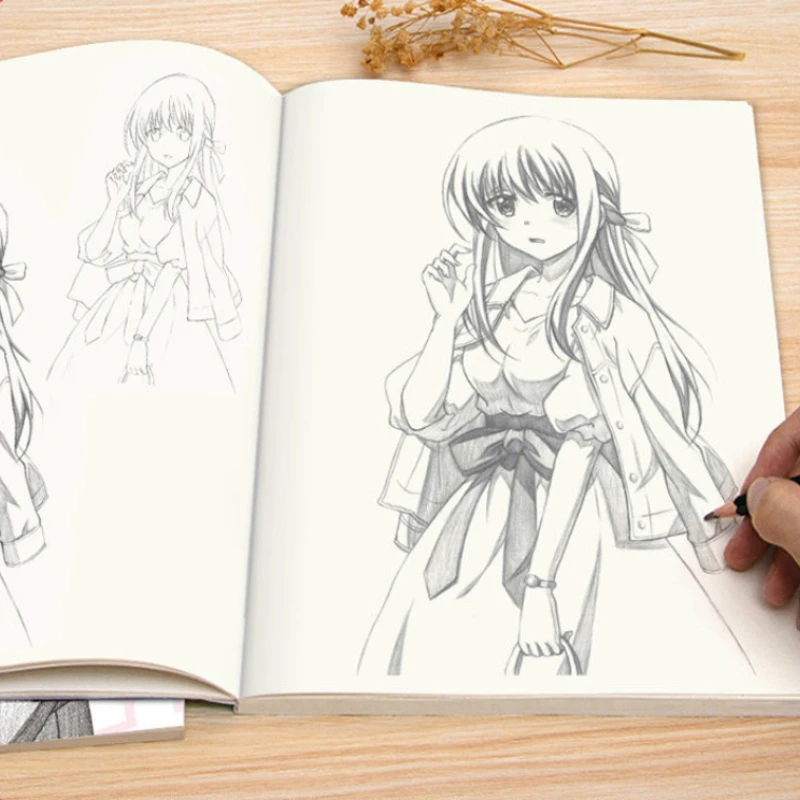 Comic Line Drawing Copy Book Line Draft Book Sketch Color Lead Painting Tutorial Cute Beautiful Character Practice Book Libros