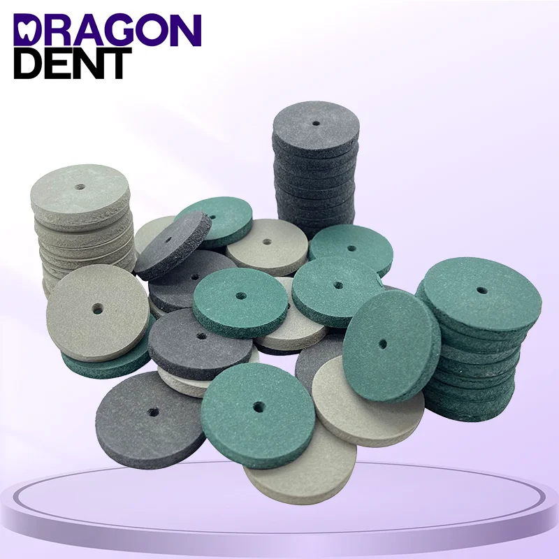 

DRAGON DENT 50Pcs Dentistry Dental Laboratory Rotary Materials Rubber Polisher Coarse Medium Fine Polishing Brush Buff Wheel