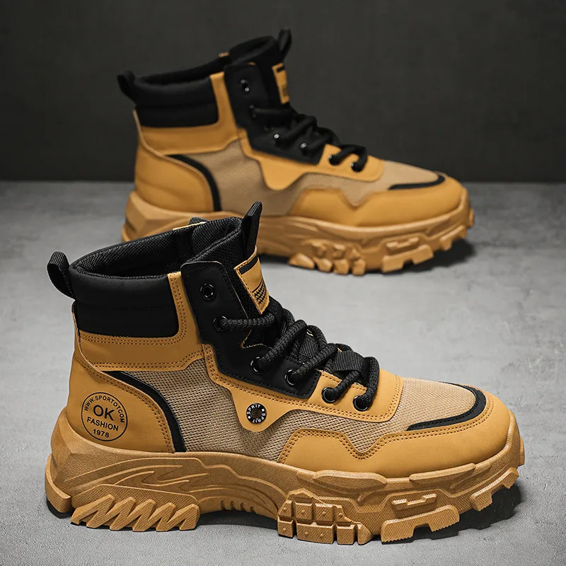 

2026 Fashion Sport Shoes For Men Scratch-resistant Hiking Working Men's Cargo Shoes Waterproof Anti-slippery Male Running Shoes