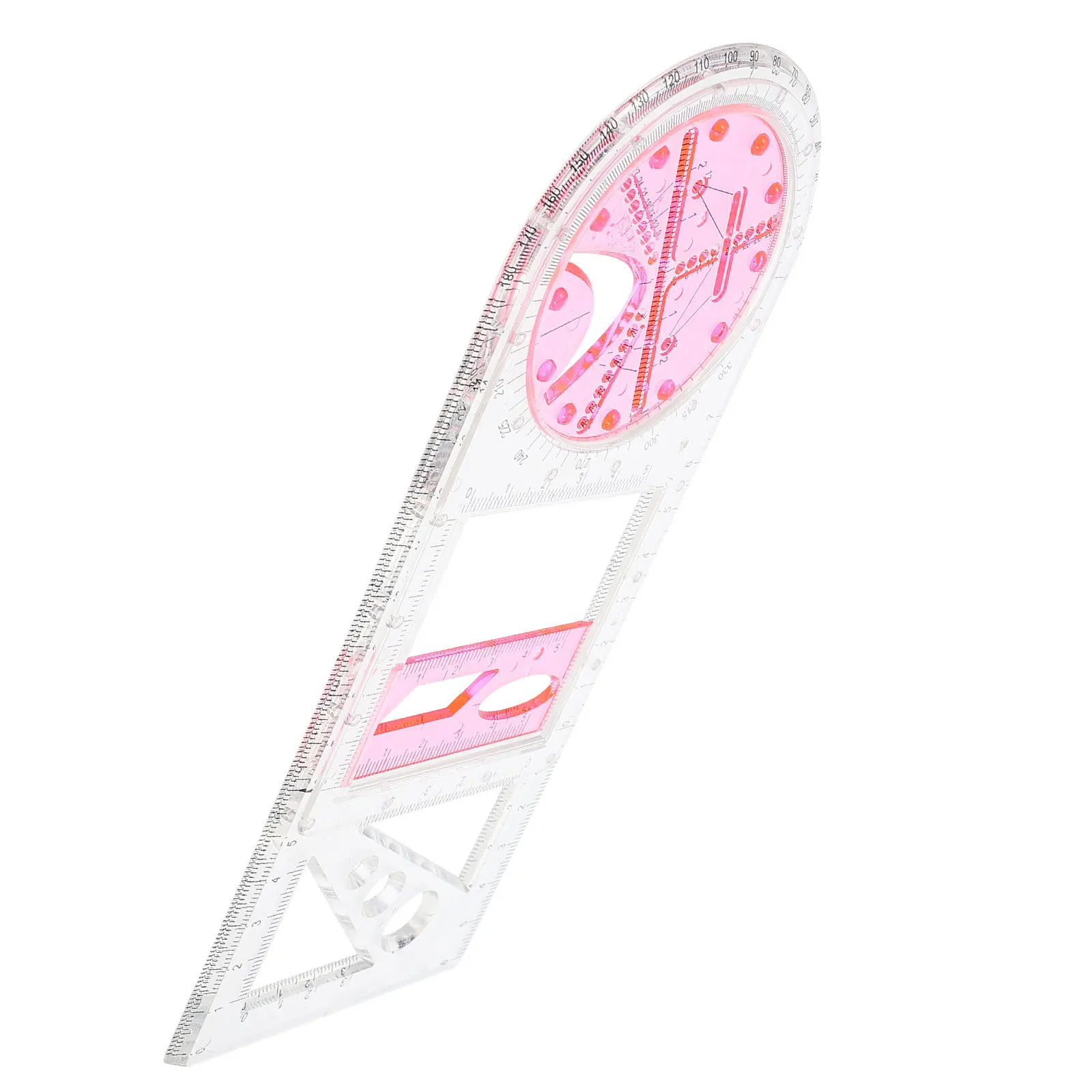 Students Geometric Drawing Rulers Multifunctional Plastic Draft Ruler for Junior High School Mathematics Learning Exam Use