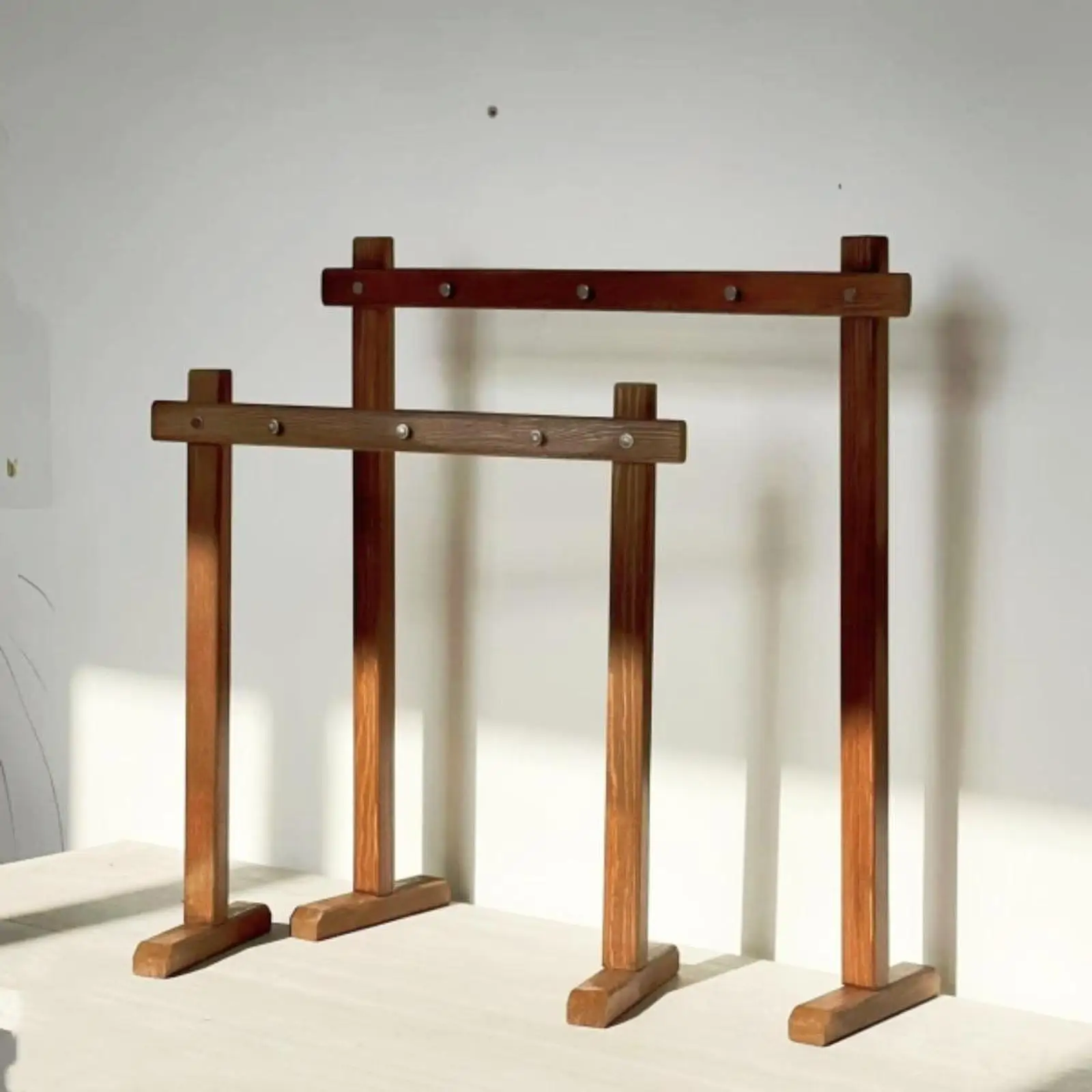 Wind Chime Stand Solid Display Frame Ornament Portable Decorative Holder Wooden Chime Stand for Desk Countertop Outdoor Indoor
