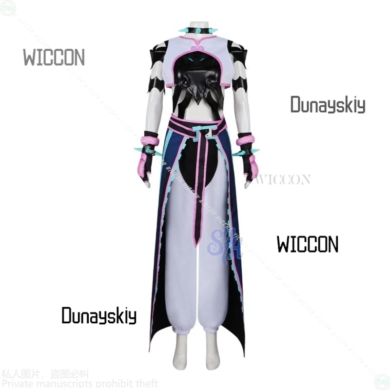 Disfraz de Anime Owww Crossover Street Cos Fighte, disfraz de Hann Juri, lencería Sexy, uniforme de batalla rosa y azul, pelucas Y2K para Halloween