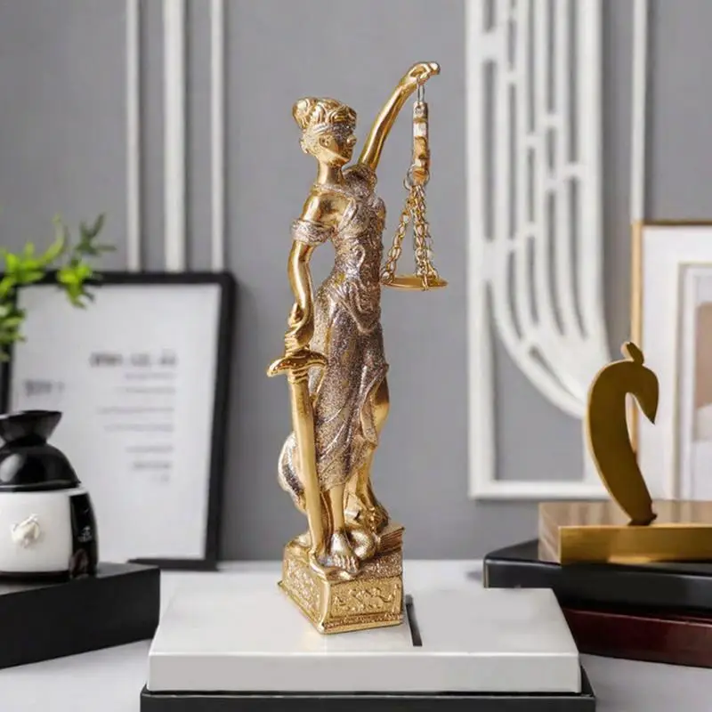 Resin Lady Justice Statue Fairness Justice Lady Statue Greek Roman Angel Justice Blind Statues For Living Room Bedroom Home