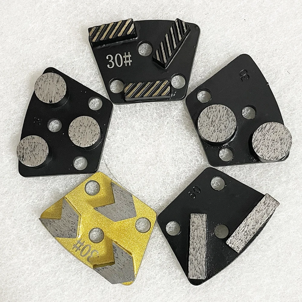 Image of Trapezförmiger Metall-Diamantschleifblock zum Polieren von Beton, Zement, Marmor, Granit, Stein und Terrazzo-Boden