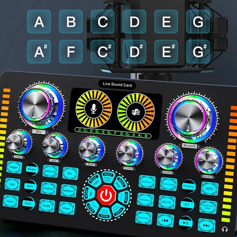 Звуковая карта в реальном времени, звуковая карта для студийной записи, Bluetooth микрофон, миксер, звуковая карта для прямой трансляции, звуковая карта караоке микшер Home