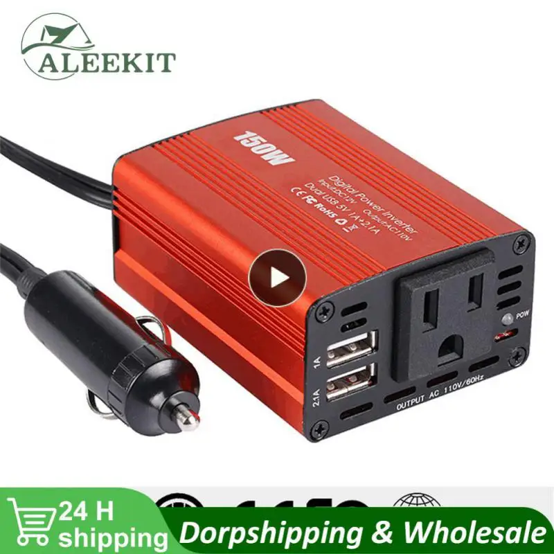 Dc 12v To 110v 220v Car Power Inverter Portable With Dual Usb Transformer Convert Multi-function Car Accessories 150w