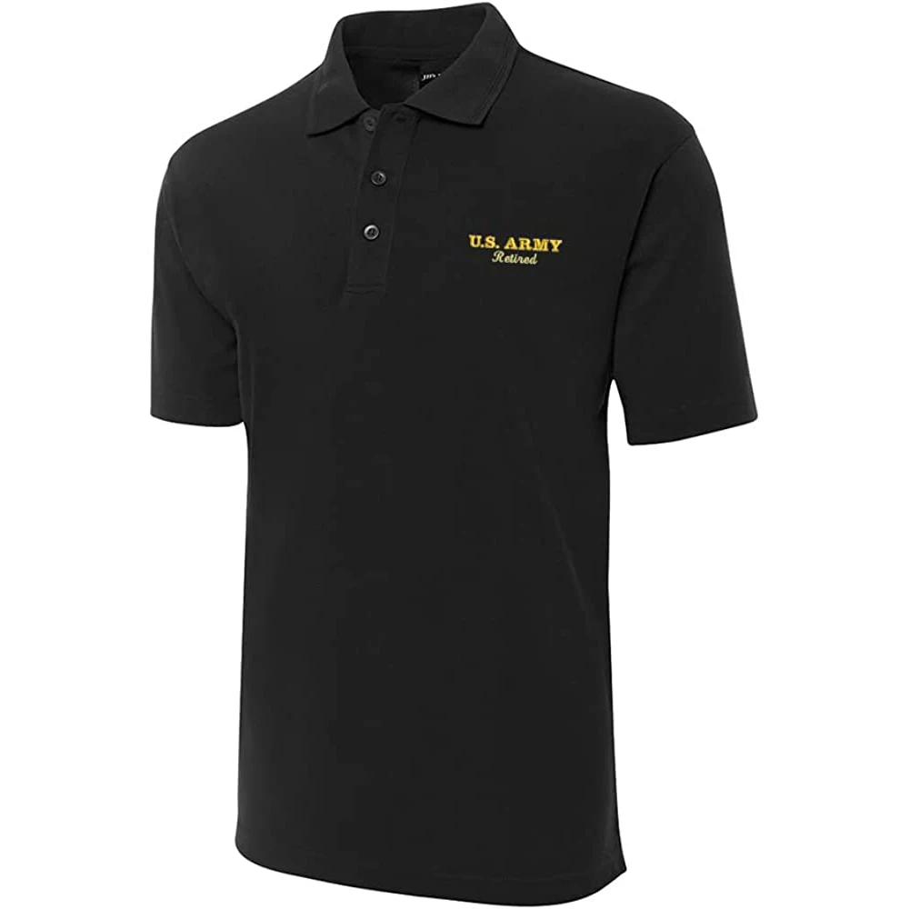 

U.S. Army Retired Embroidered Short Sleeve Polo Shirts Classic Embroidery Men's Polo Shirt