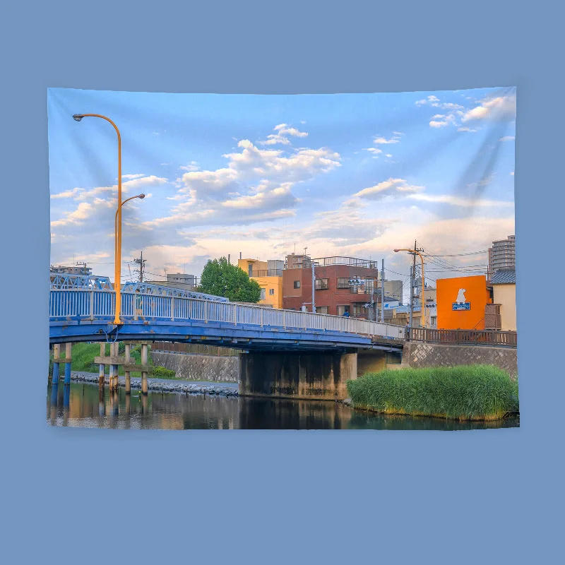 Japanese Scenery Tapestry, Soft Background Cloth for Bedroom Headboard Wall Decor Dormitory Living Room Hanging Fabric