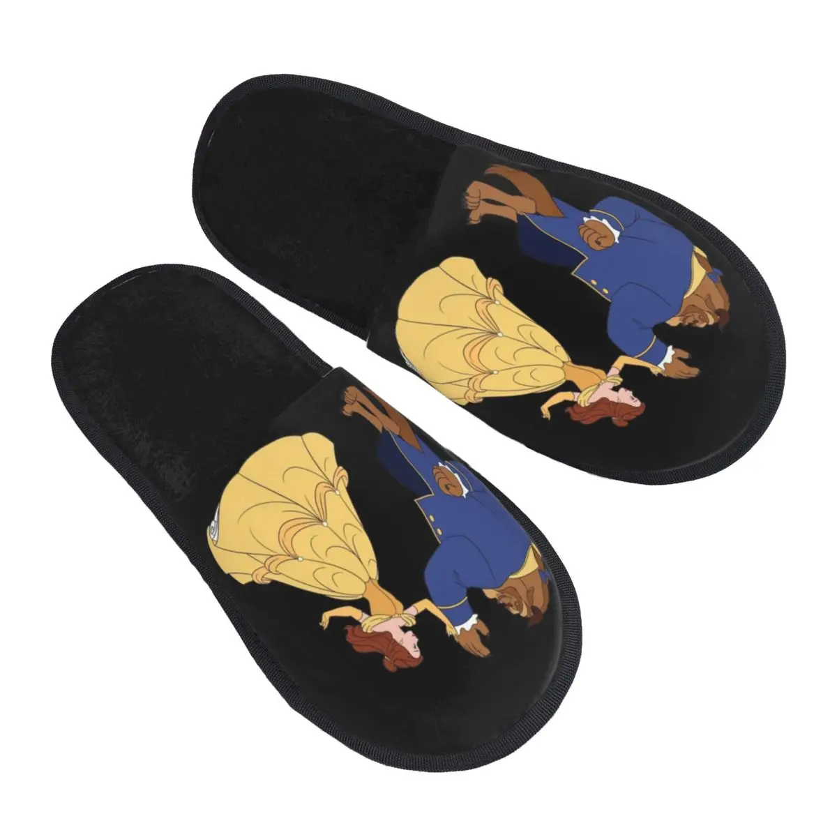 

Уютные тапочки из пены с эффектом памяти «Красавица и Чудовище» для женщин, домашние тапочки для спа-процедур