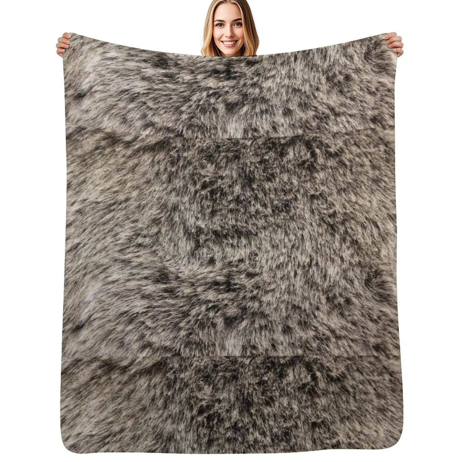 

Faux Fur Texture Throw Blanket All Season Soft Lightweight Blanket for Home
