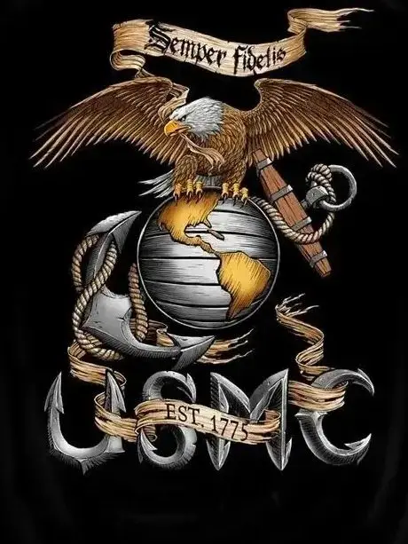 US Marine Corps, USMC Eagle & Anchor & Earth Badge Premium T-Shirt. Cotton Short Sleeve O-Neck Mens T Shirt New S-3XL